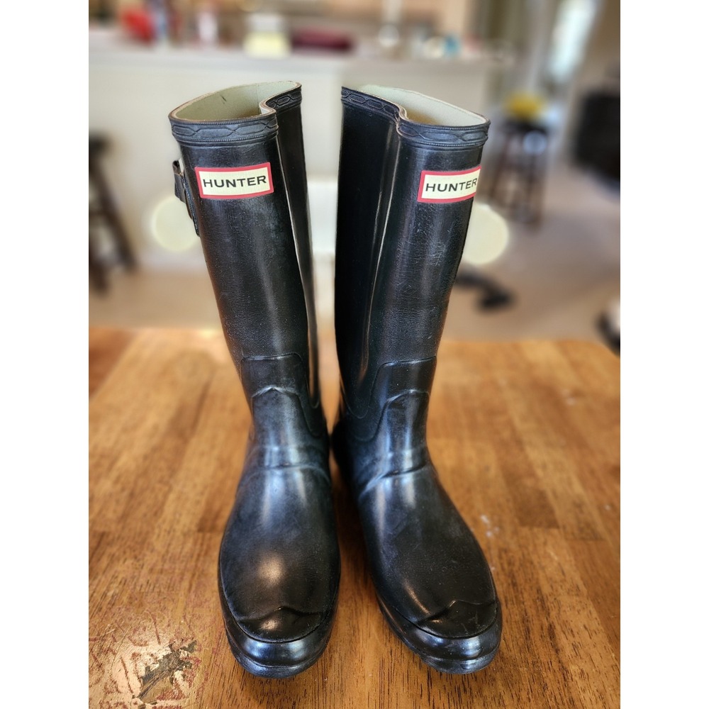 Hunter Original Tall Gloss Women's Rain Boots - Black, Size 8